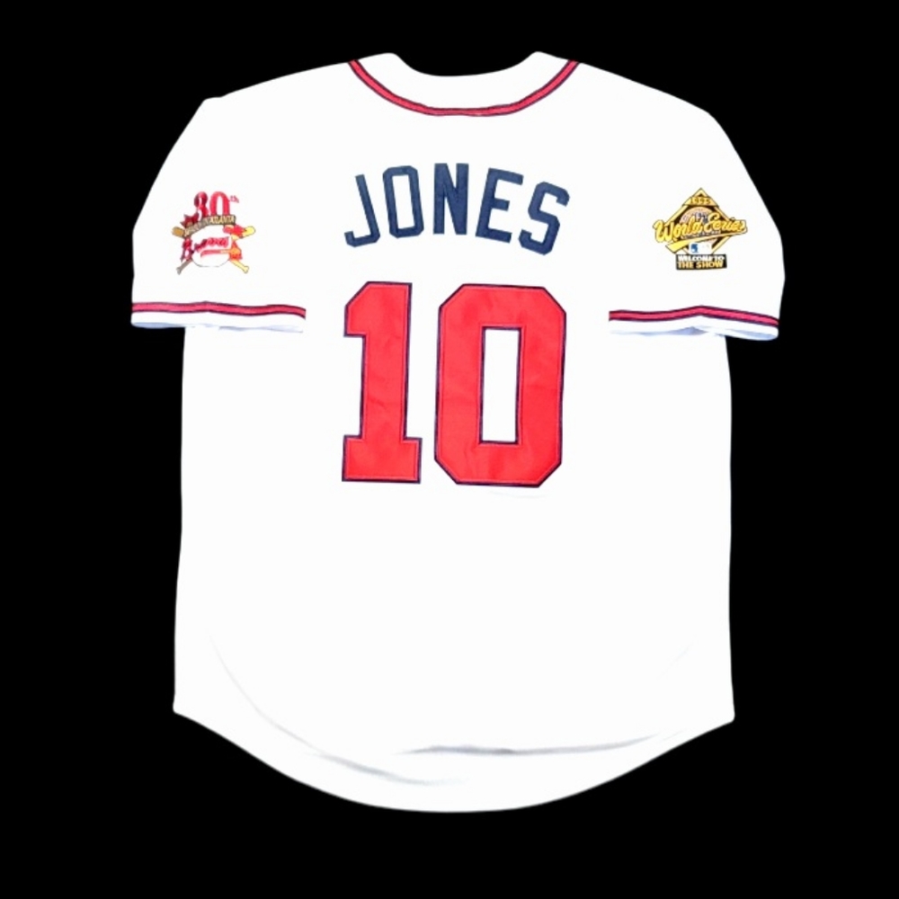 Chipper Jones Jersey Atlanta Braves 1995 World Series Throwback Stitched NEW ❤️